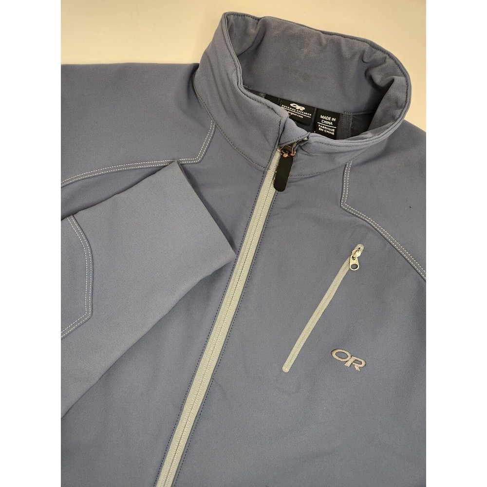 Outdoor Research Jacket Men's S Blue Gray Full Zip Softshell‎ Performance Nylon